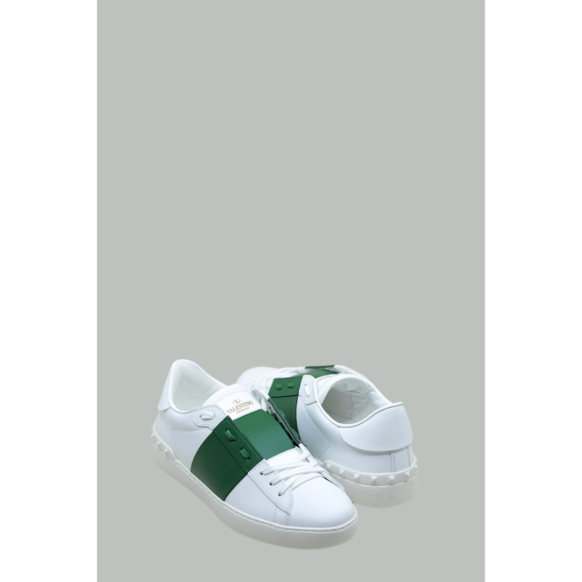 Baskets Open en cuir - Blanc / Vert - VALENTINO