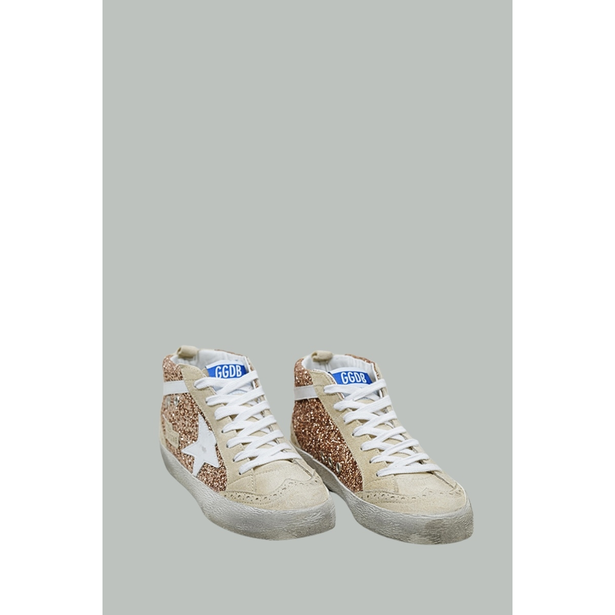 Baskets Mid Star Femme - Or Rose / Beige / Blanc - GOLDEN GOOSE