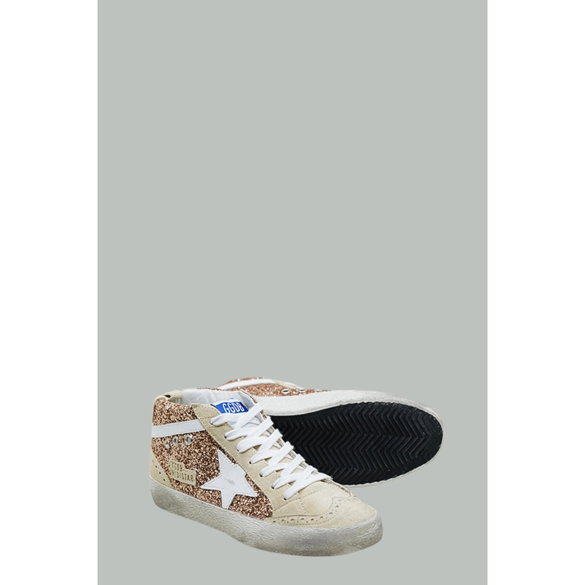 Baskets Mid Star Femme - Or Rose / Beige / Blanc - GOLDEN GOOSE