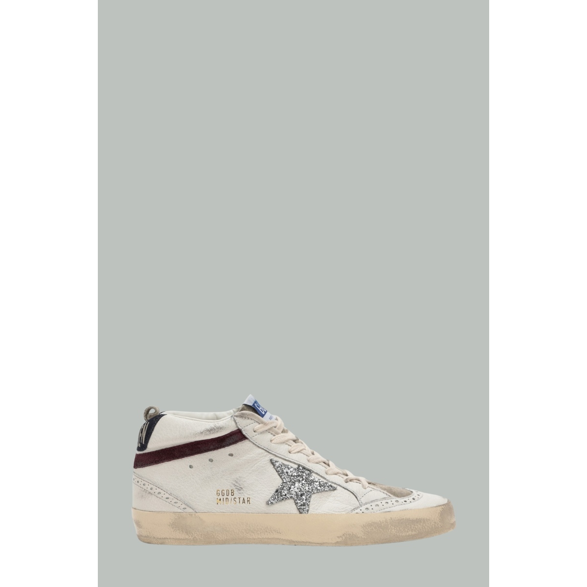 Baskets Mid Star Femme - Blanc / Argent / Bordeaux / Bleu marine - GOLDEN GOOSE