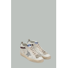 Baskets Mid Star Femme - Blanc / Argent / Bordeaux / Bleu marine - GOLDEN GOOSE