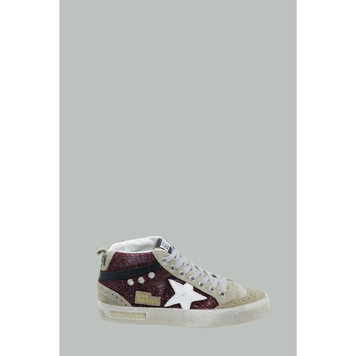 Baskets Mid Star Femme - Bordeaux / Gris / Blanc - GOLDEN GOOSE