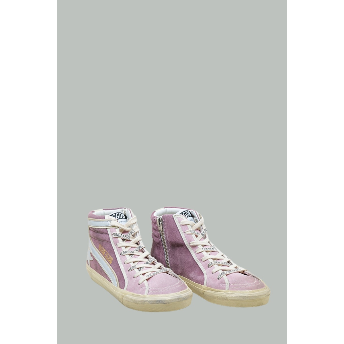 Baskets Slide Femme - Rose / Violet / Argent - GOLDEN GOOSE