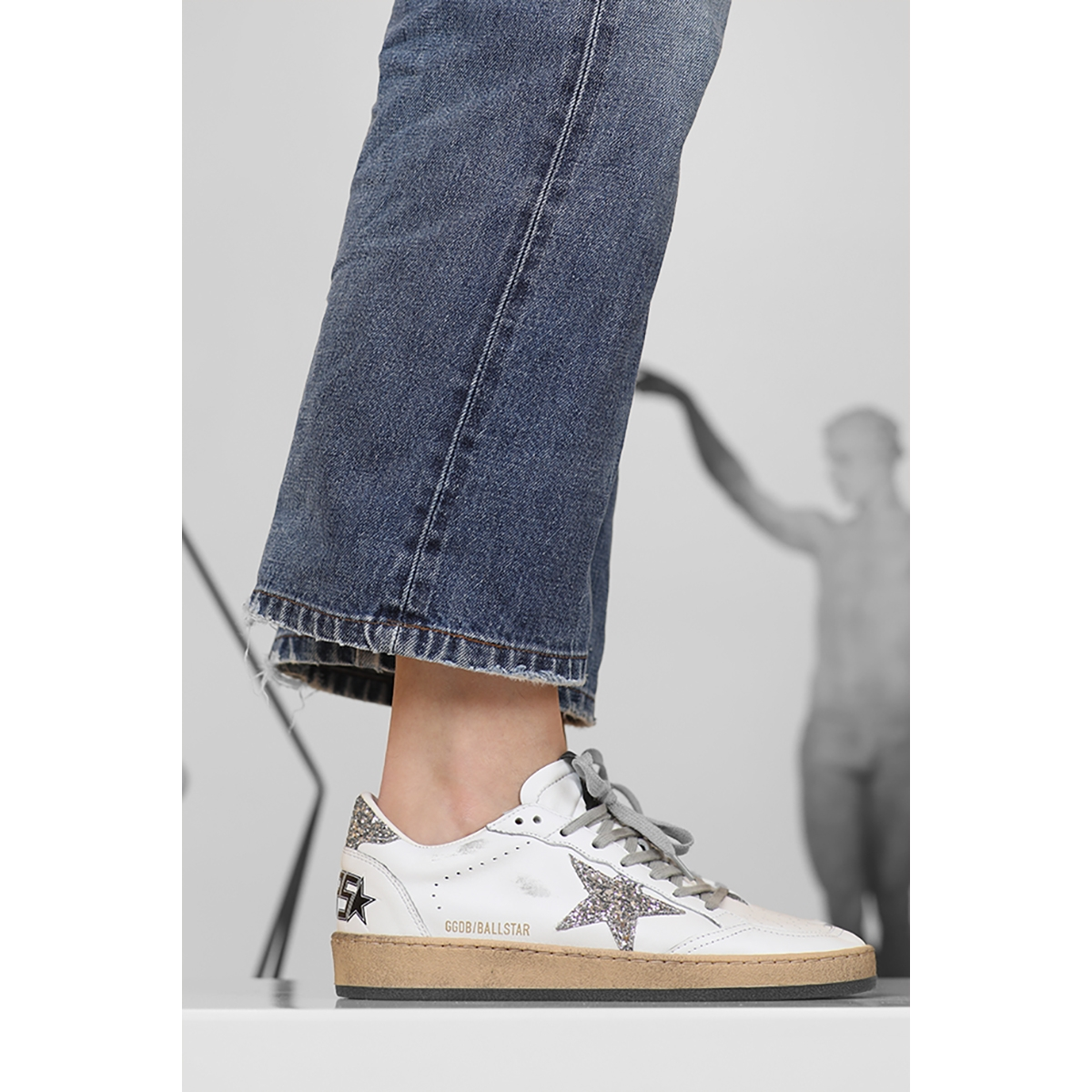 Baskets Ball Star Femme - Blanc / Argent - GOLDEN GOOSE