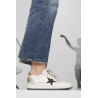 Baskets Ball Star Femme - Blanc / Noir Pailletté / Or - GOLDEN GOOSE