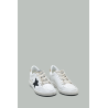 Baskets Ball Star Femme - Blanc / Noir Pailletté / Or - GOLDEN GOOSE