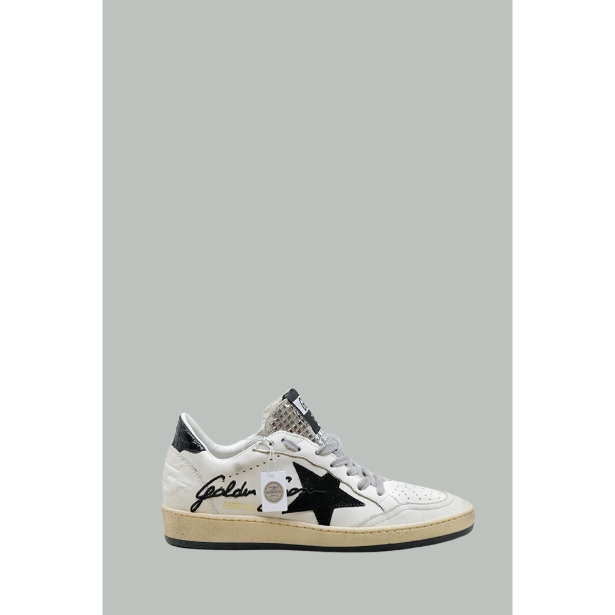 Baskets Ball Star avec cristaux Swarovski Femme - Blanc / Noir - GOLDEN GOOSE