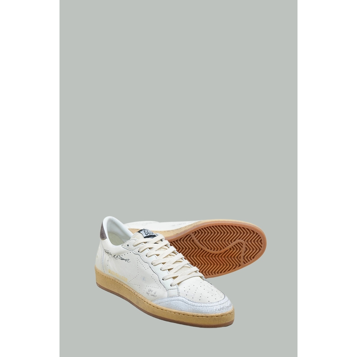 Baskets Ball Star Homme - Blanc / Taupe - GOLDEN GOOSE