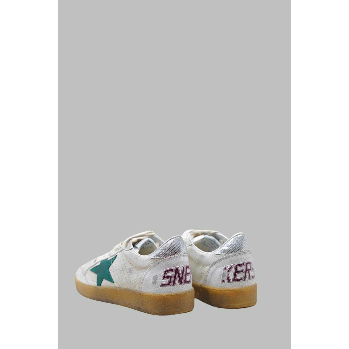 Baskets Ball Star Homme - Blanc / Vert / Argent / Bordeaux - GOLDEN GOOSE