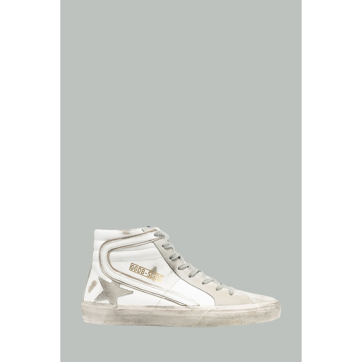 Baskets Slide Homme - Blanc / Gris - GOLDEN GOOSE