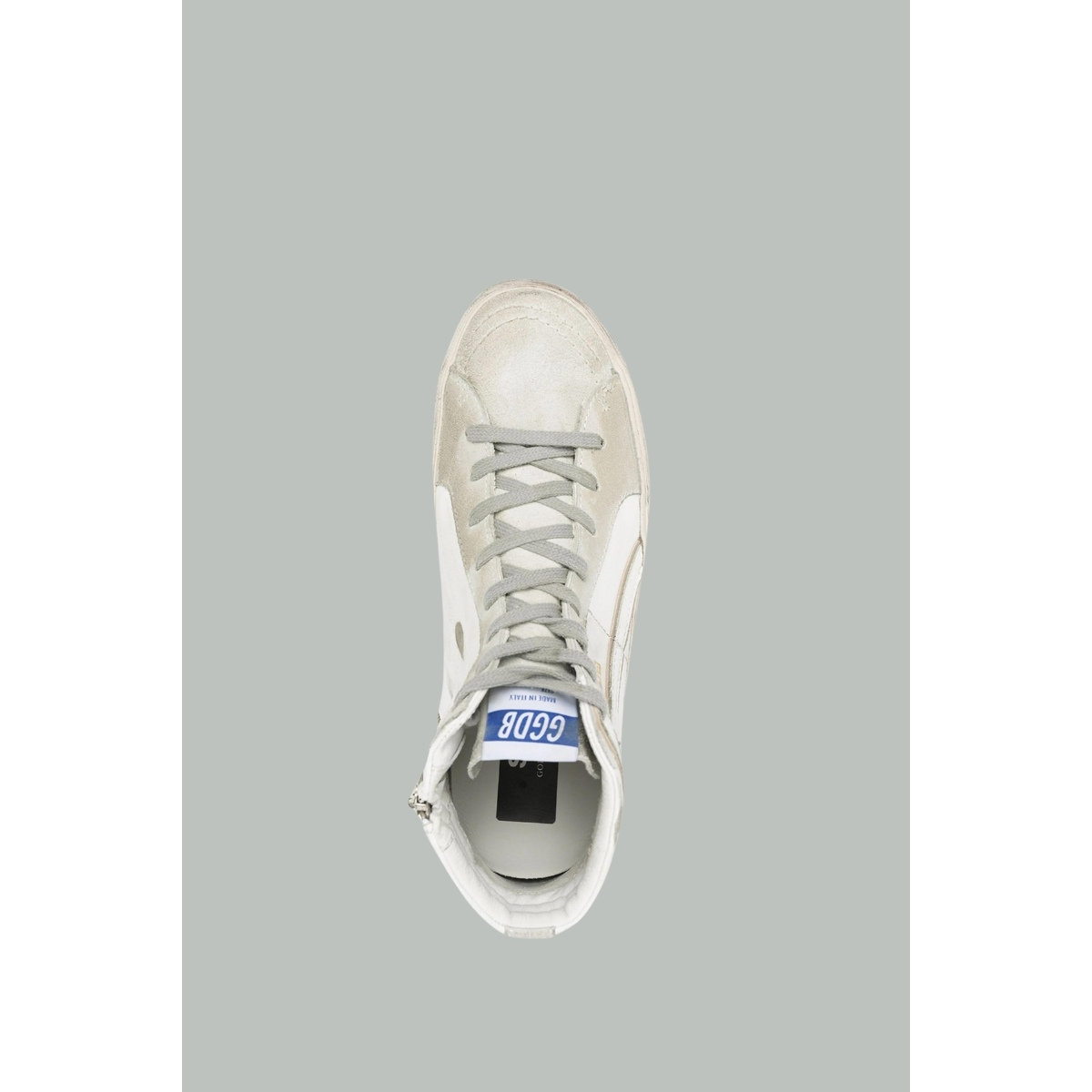 Baskets Slide Homme - Blanc / Gris - GOLDEN GOOSE