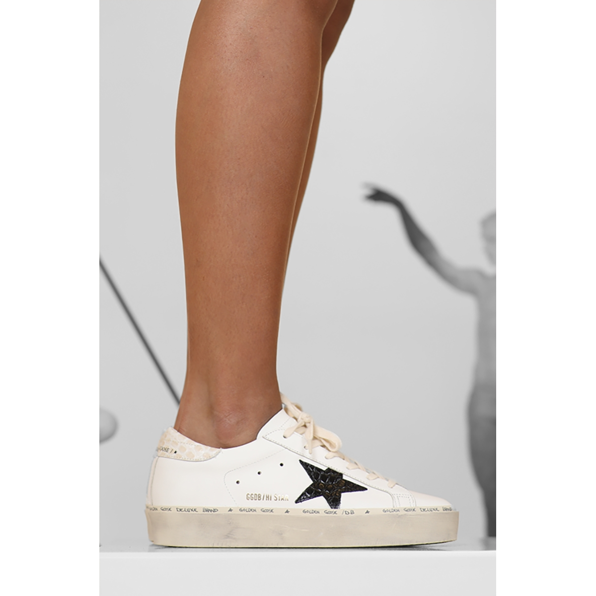 Baskets Hi Star Femme - Blanc / Noir - GOLDEN GOOSE