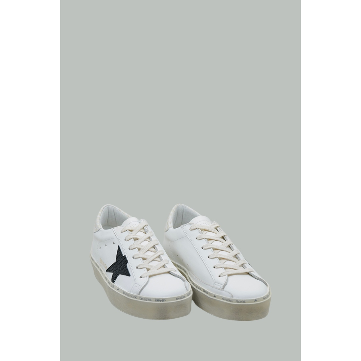 Baskets Hi Star Femme - Blanc / Noir - GOLDEN GOOSE