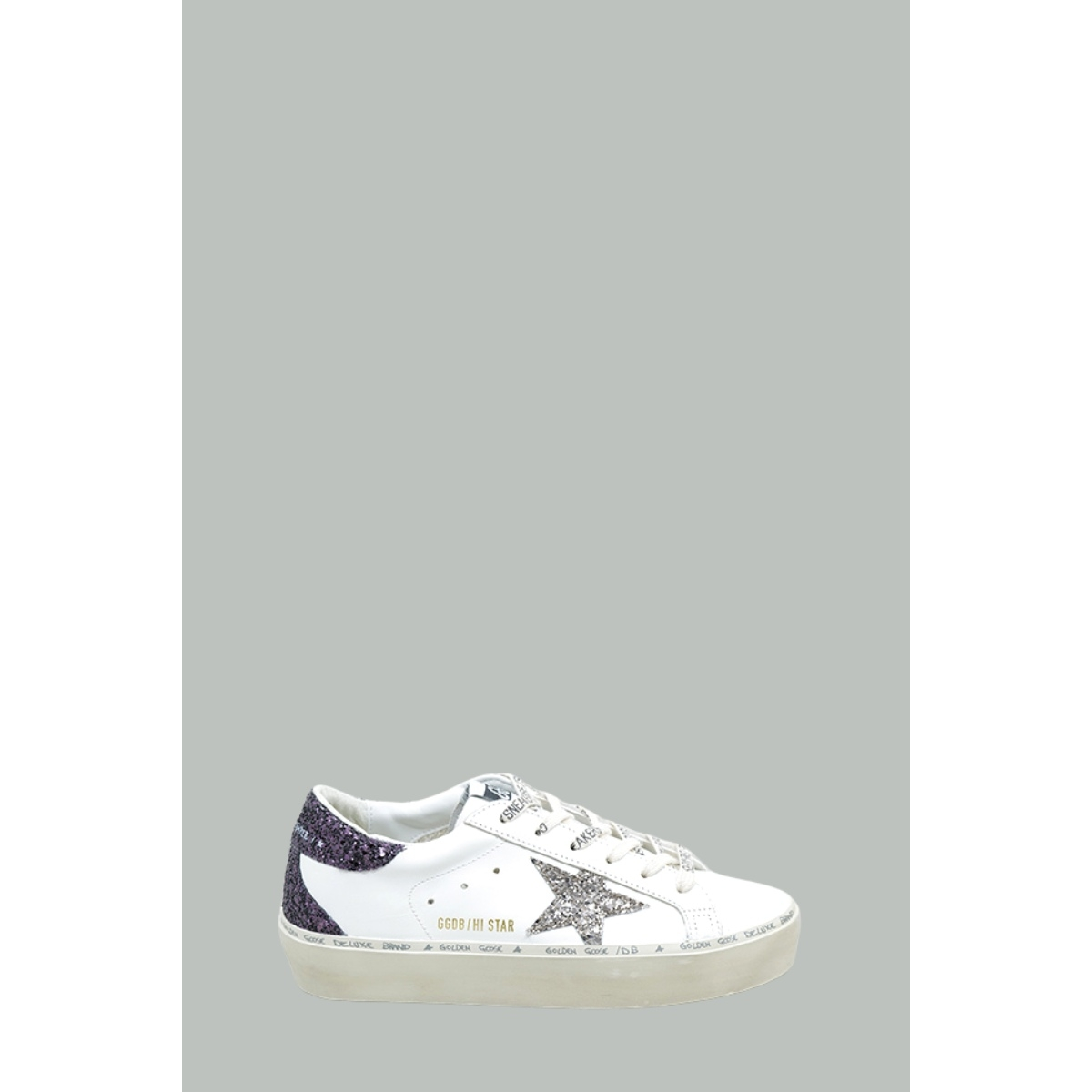 Baskets Hi Star Femme - Blanc / Argent / Violet - GOLDEN GOOSE