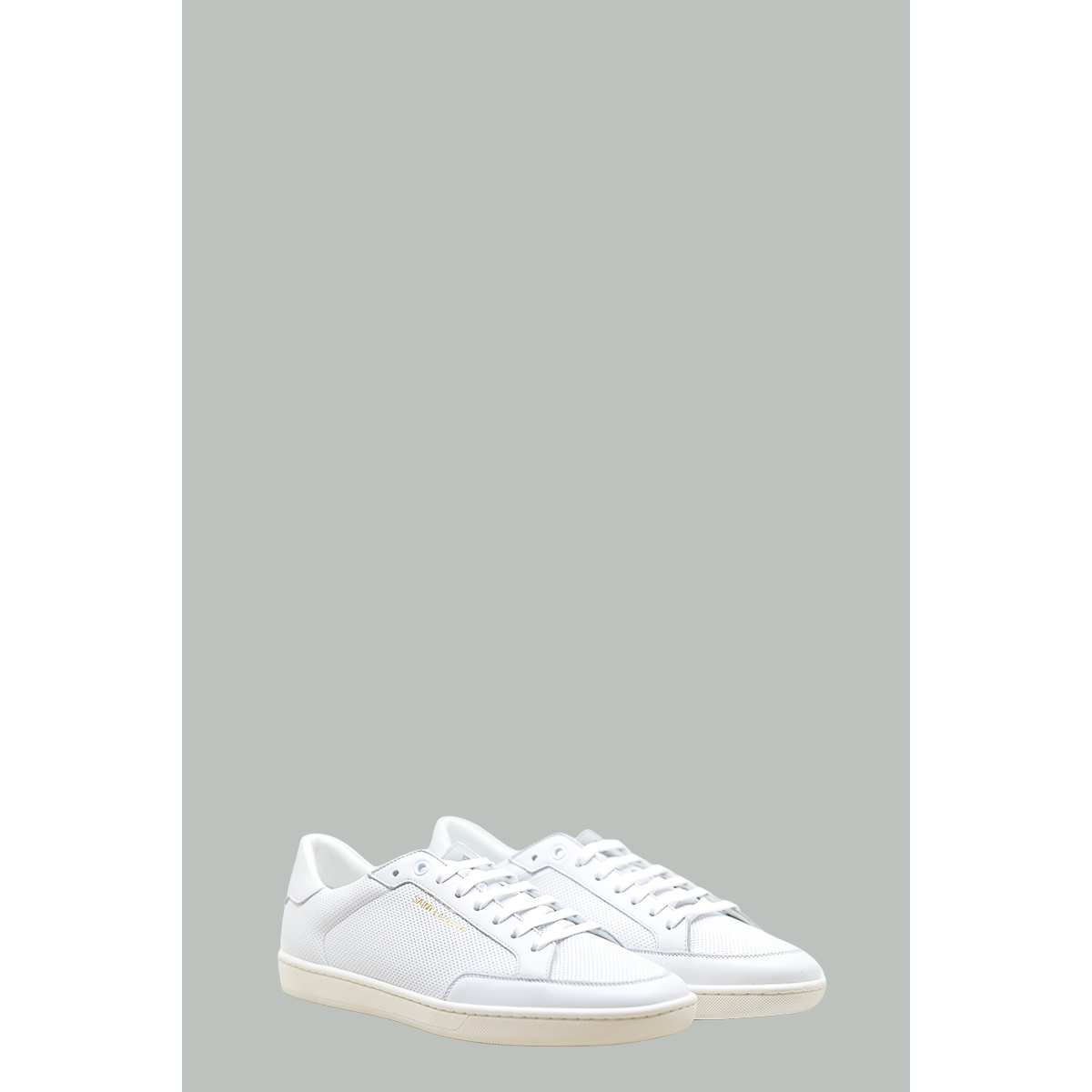 Baskets Court Classic SL/10 en Cuir Perforé - Blanc - SAINT LAURENT