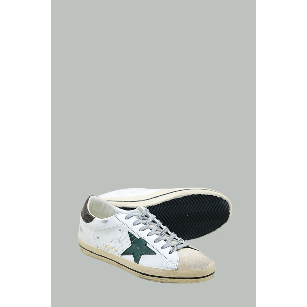 Baskets Super-Star Homme - Blanc / Vert - GOLDEN GOOSE