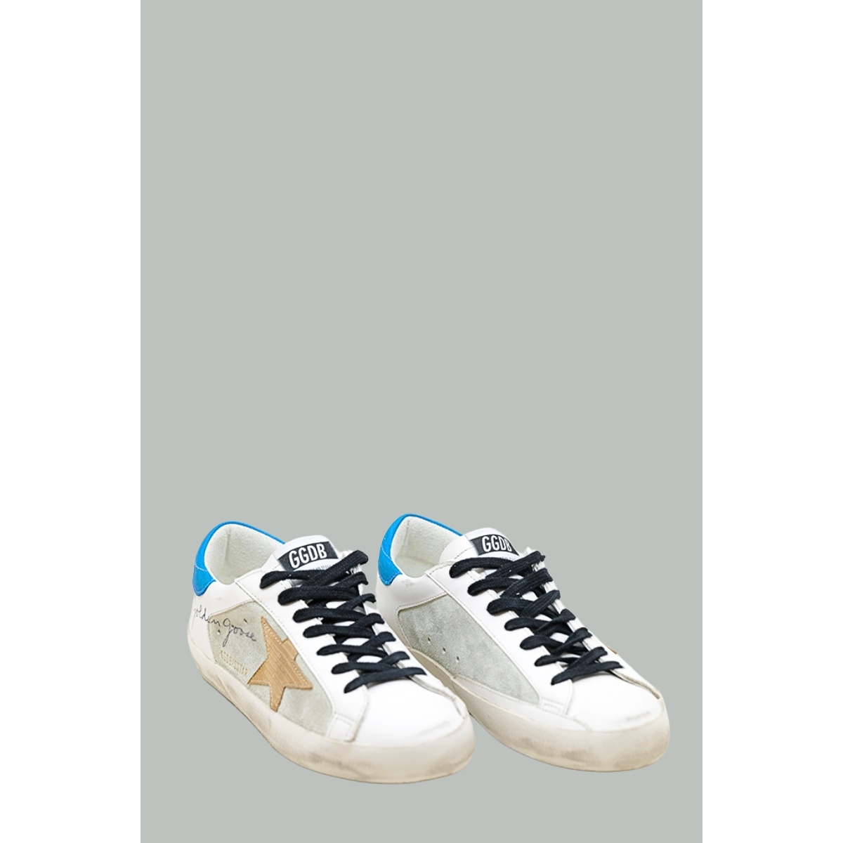 Baskets Super-Star Homme - Blanc / Beige / Bleu - GOLDEN GOOSE