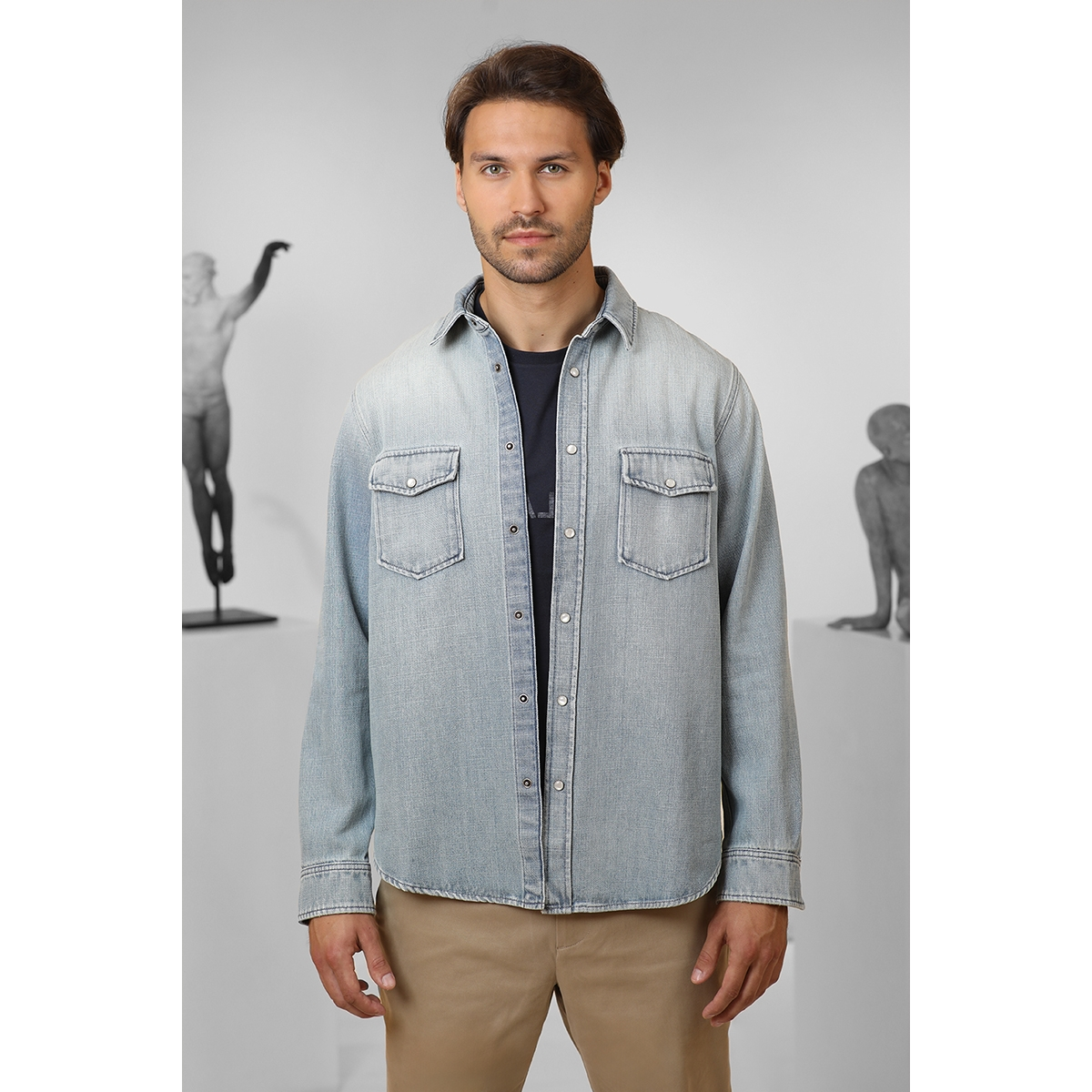 Chemise Oversize en Denim - Bleu Lac - SAINT LAURENT