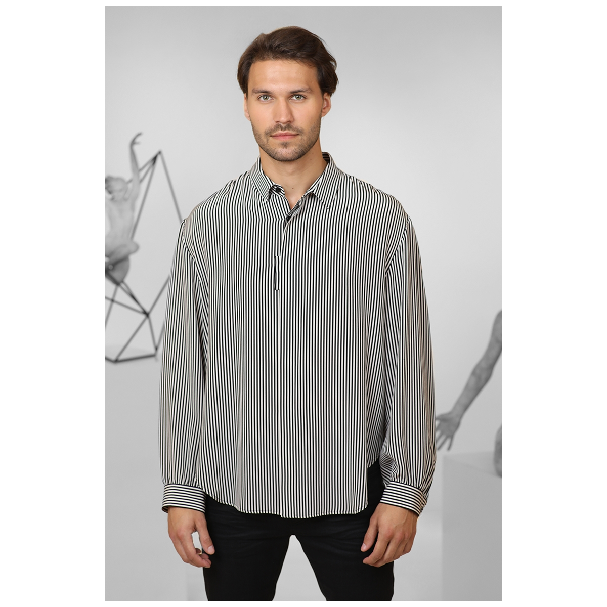 Chemise a Rayure - Noir Blanc - SAINT LAURENT