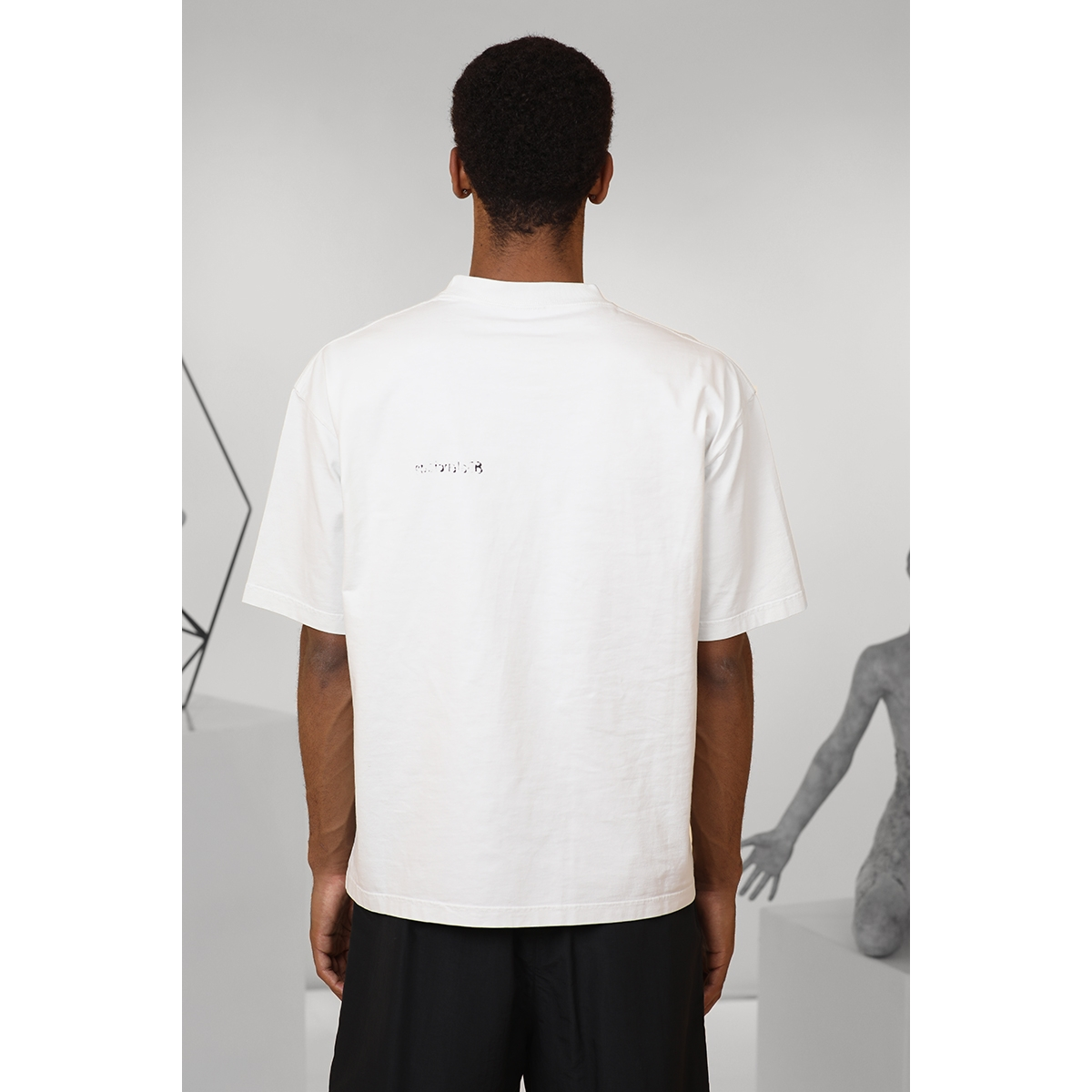 T-shirt logo BB brodé - Blanc - BALENCIAGA