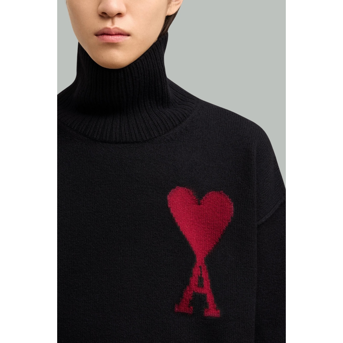 Pull Ami de Coeur Rouge - Noir - AMI PARIS