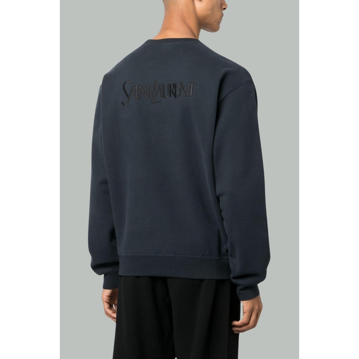 Sweat-shirt brodé - Bleu pétrole - SAINT LAURENT