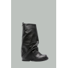 Botte de combat ‘Robin’ cuir - Noir - THE ATTICO