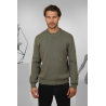 Pull ras-du-cou homme en coton avec logo dans le dos - Kaki - GOLDEN GOOSE