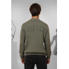 Pull ras-du-cou homme en coton avec logo dans le dos - Kaki - GOLDEN GOOSE