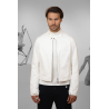 Veste en denim style Biker - Blanc - COURRÈGES