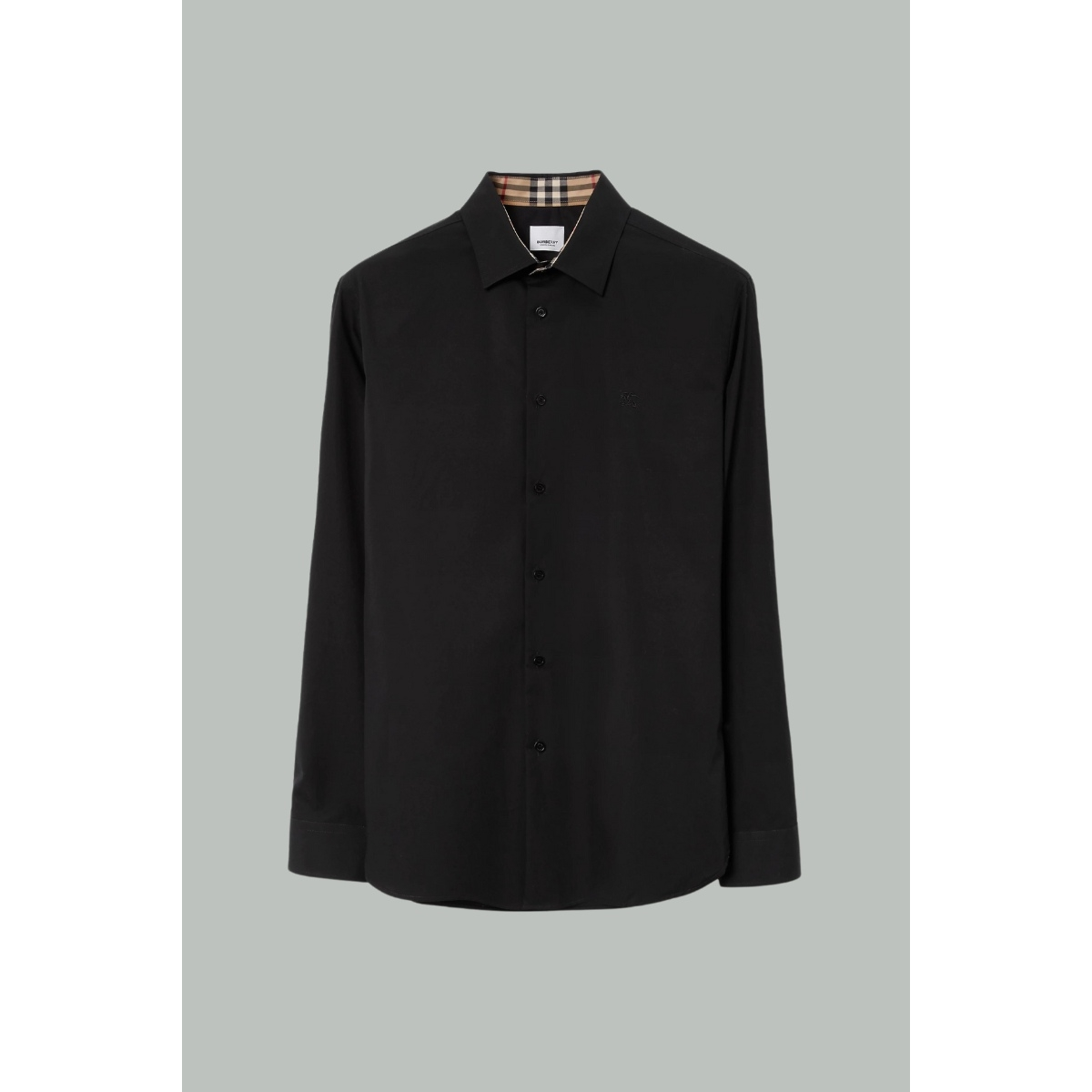 Chemise en coton stretch - Noir - BURBERRY