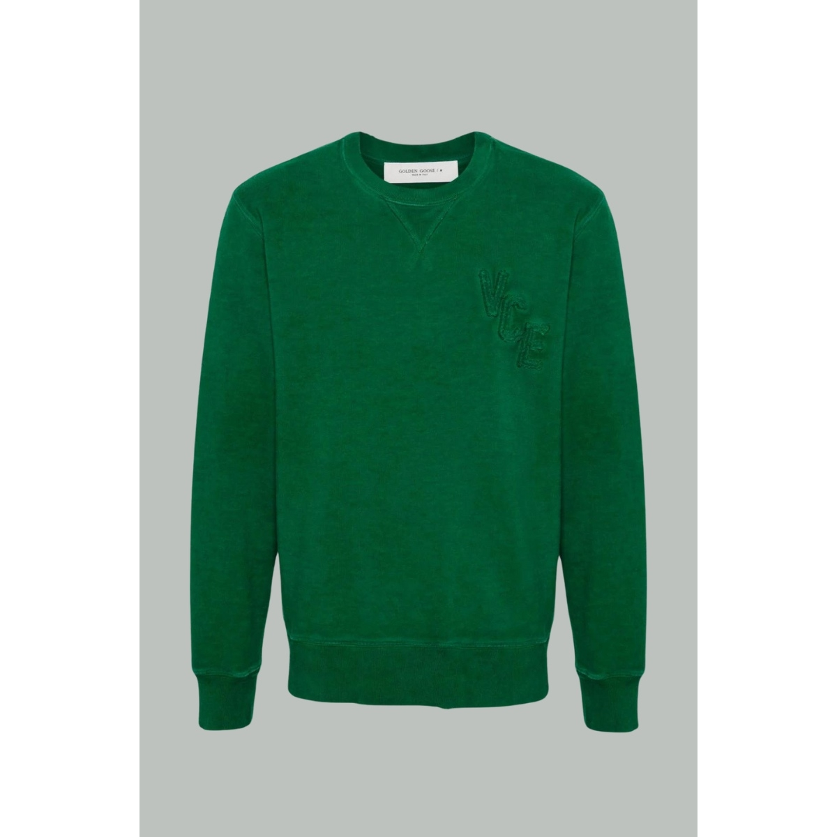 Sweat-Shirt ras de cou en molleton de coton - Vert - GOLDEN GOOSE