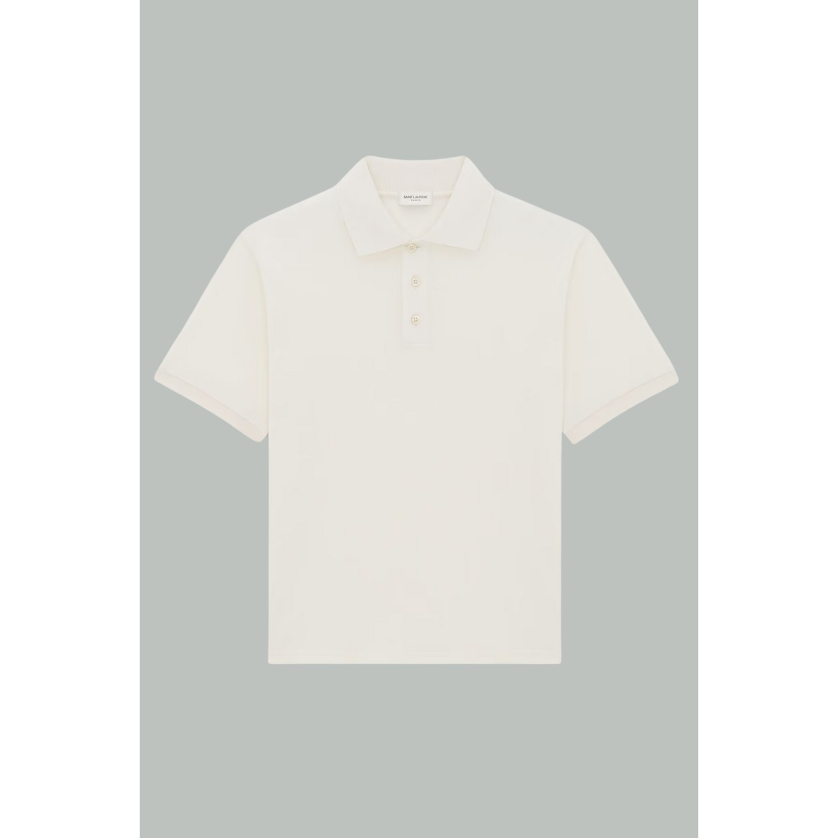 Polo Cassandre en Piqué de Coton - Blanc - SAINT LAURENT