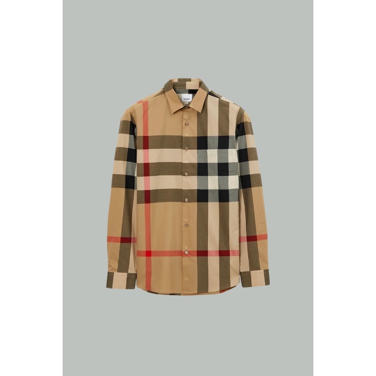 Chemise en Coton Check - Beige - BURBERRY