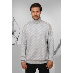 Pull col roulé Allover en maille fine - Gris - BALENCIAGA