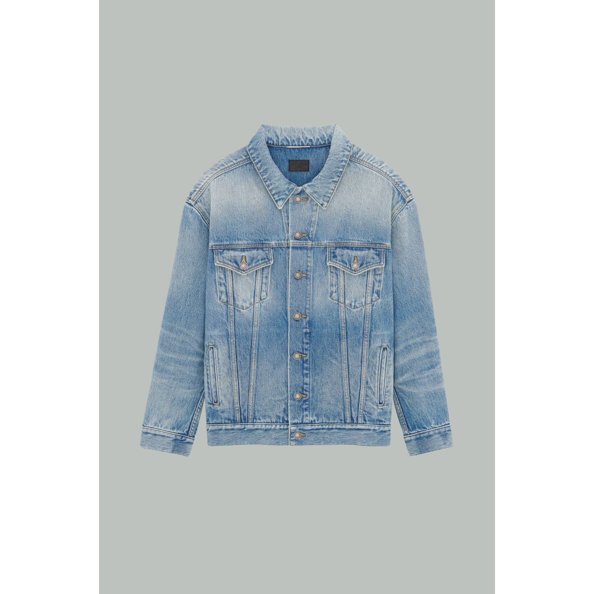 Veste en Jean Destroy en Denim Rapiécé - SAINT LAURENT