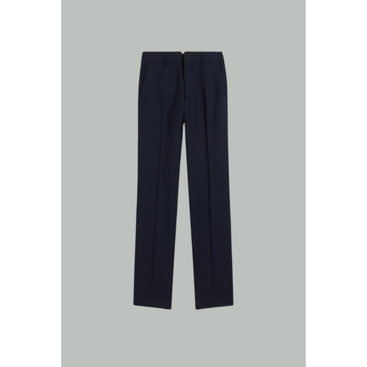 Pantalon Droit en Laine - Bleu Marine - AMI PARIS