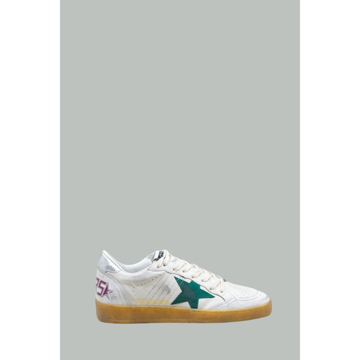 Baskets Ball Star Homme - Blanc / Vert / Argent / Bordeaux - GOLDEN GOOSE