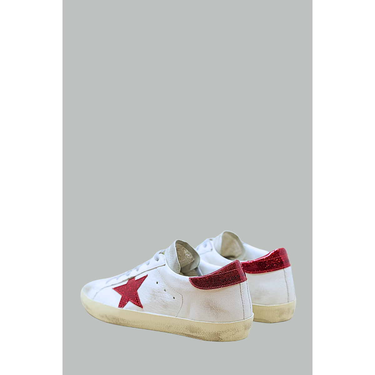 Baskets Super-Star Femme - Blanc / Rouge Brillant - GOLDEN GOOSE