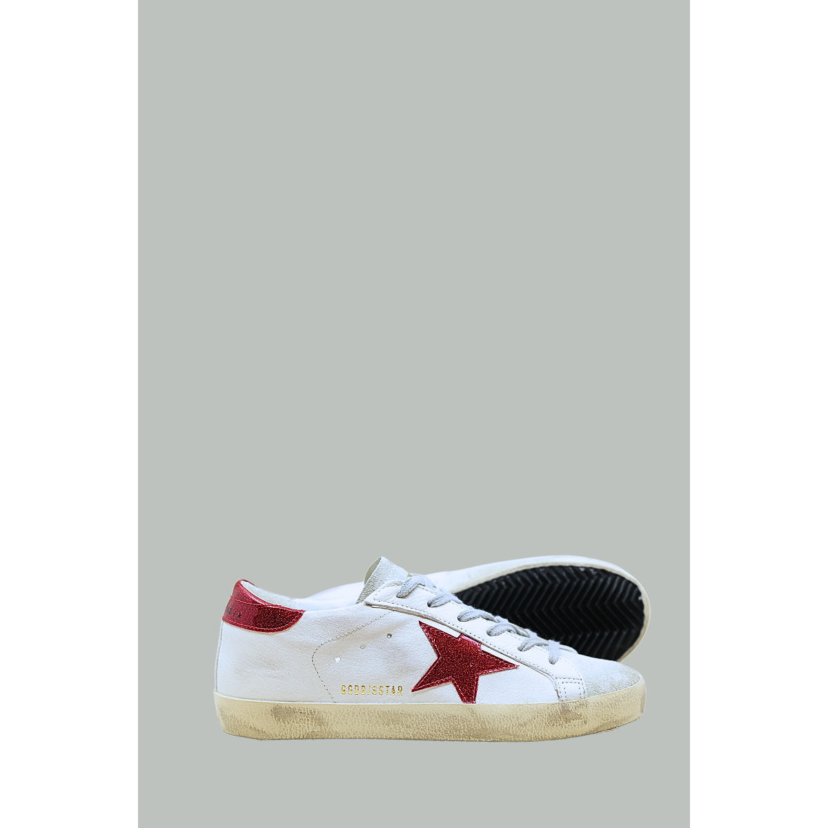 Baskets Super-Star Femme - Blanc / Rouge Brillant - GOLDEN GOOSE