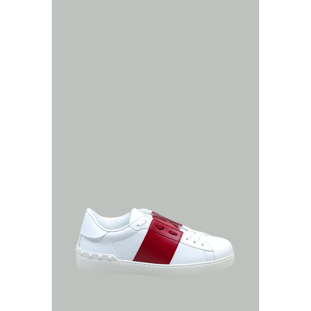 Baskets Open en cuir - Blanc / Rouge - VALENTINO