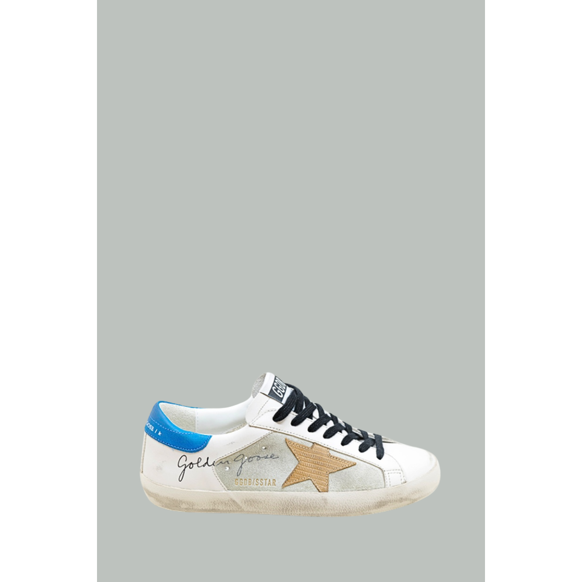 Baskets Super-Star Homme - Blanc / Beige / Bleu - GOLDEN GOOSE