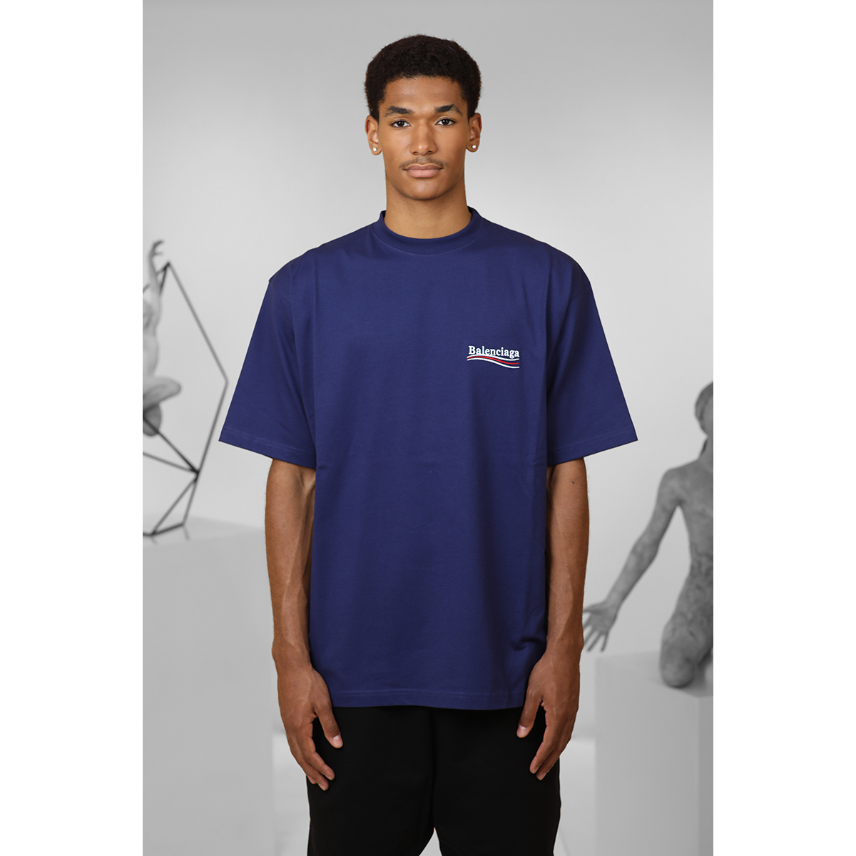 T-shirt Political campaign oversize - Bleu - BALENCIAGA