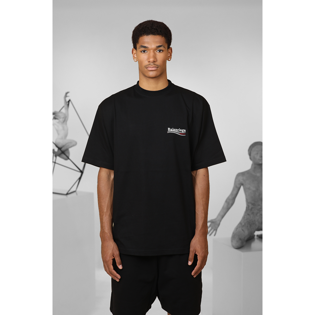 T-shirt Political campaign oversize - Noir - BALENCIAGA