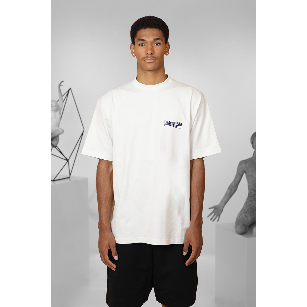 T-shirt Political campaign oversize - Blanc - BALENCIAGA