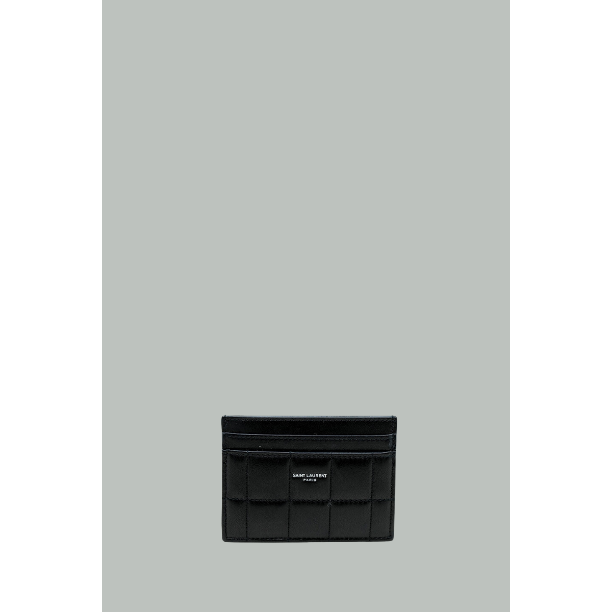 Porte-cartes en cuir matelassés - Noir - SAINT LAURENT