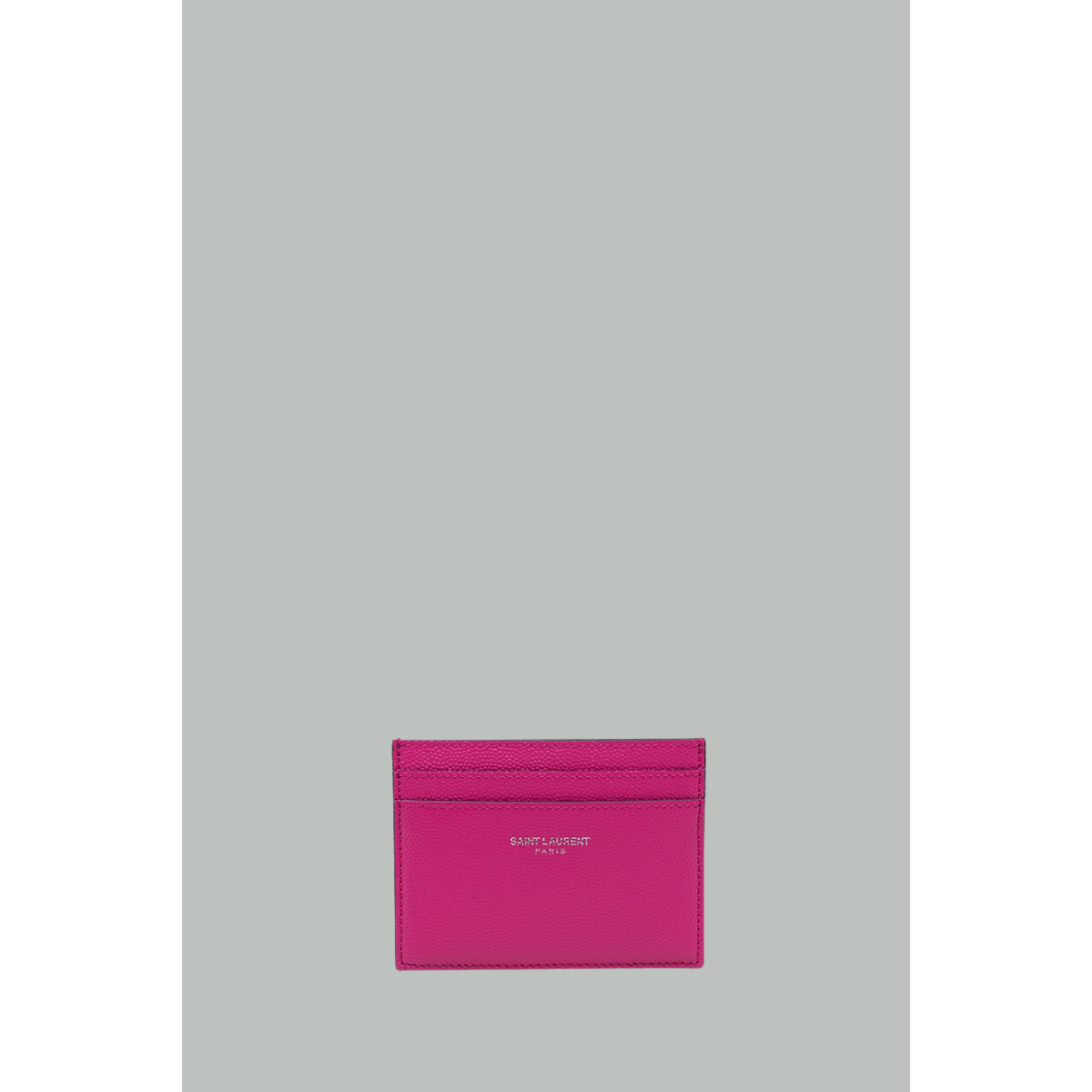 Porte-cartes en cuir embossé grain de poudre - Fushia - SAINT LAURENT