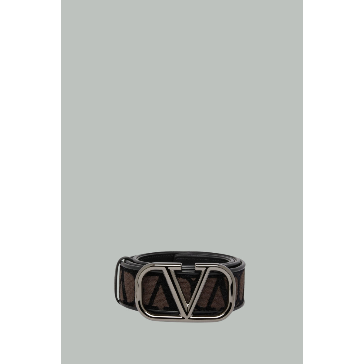 Ceinture VLogo en Toile Iconographe - Marron / Noir - VALENTINO