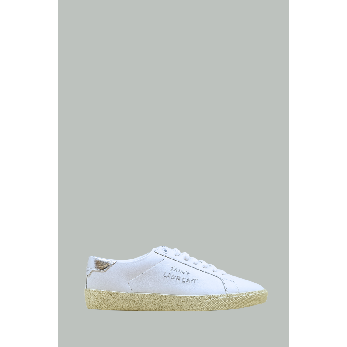 Baskets Court Classic SL/06 en Toile - Blanc / Argent - SAINT LAURENT