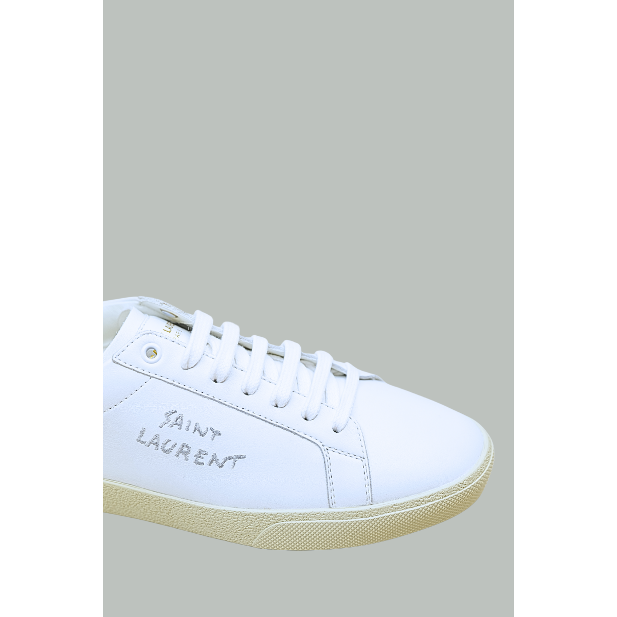 Baskets Court Classic SL/06 en Toile - Blanc / Argent - SAINT LAURENT